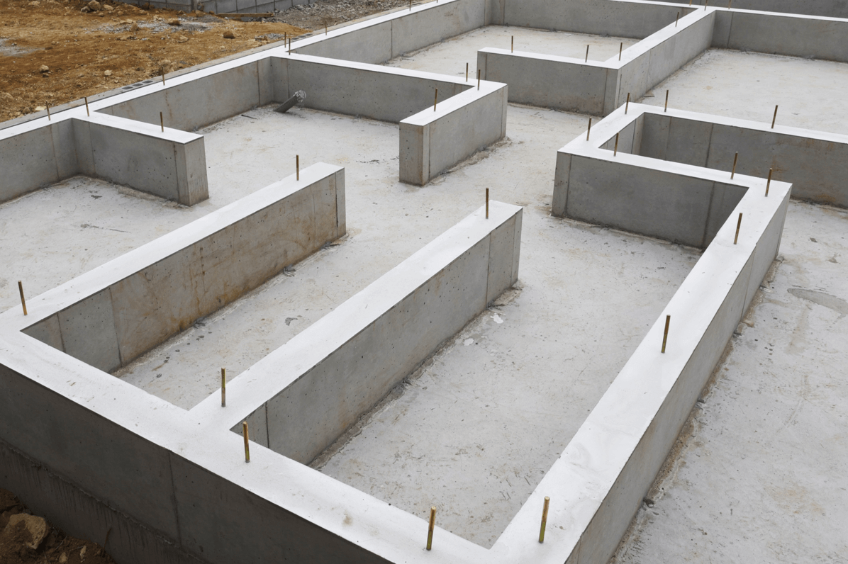 Concrete Foundation structure maze with rebar